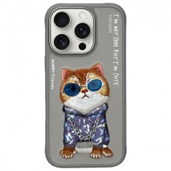 Nimmy iPhone 16 Pro Max Case Glasses Cool Cat Grey
