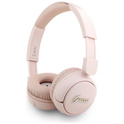 Guess Bluetooth Headphones Metal Logo Script Pink
