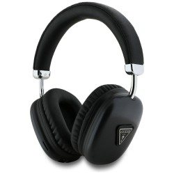 Guess Bluetooth Over-Ear Headphones with Metallic Triangle Logo, Black