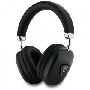 Guess Bluetooth Over-Ear Headphones with Metallic Triangle Logo, Black