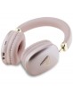 Guess Bluetooth Over-Ear Headphones with Metallic Triangle Logo in Pink