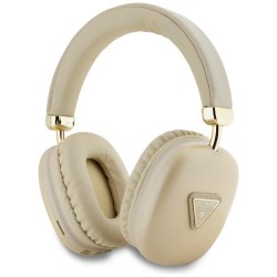 Guess Bluetooth Over-Ear Headphones with Metallic Triangle Logo in Gold