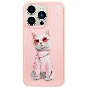 Nimmy iPhone 15 Pro Max Hülle Case Glasses Cool Cat Rosa