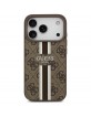 Guess iPhone 17 Pro Hülle Case 4G Printed Stripes MagSafe Braun
