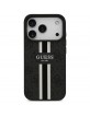 Guess iPhone 17 Pro Hülle Case 4G Printed Stripes MagSafe Schwarz
