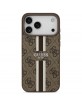 Guess iPhone 17 Pro Max Hülle Case 4G Printed Stripes MagSafe Braun
