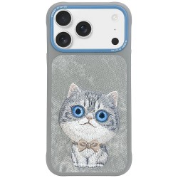 Nimmy iPhone 17 Pro Case Big Eyed Pet 2.0 Cat Grey