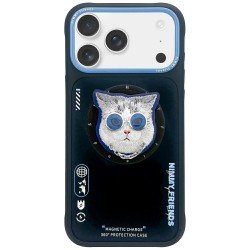 Nimmy iPhone 17 Pro Case Glasses Cool Cat MagSafe Blue