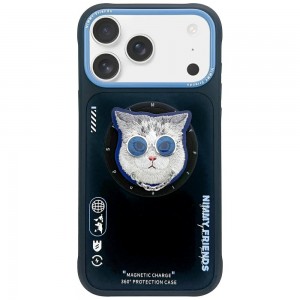 Nimmy iPhone 17 Pro Max Case Glasses Cool Cat MagSafe Blue