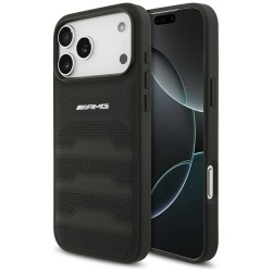 AMG Mercedes iPhone 17 Pro Max Hülle Case Echtleder Debossed Schwarz