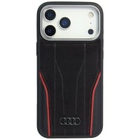 Audi iPhone 17 Pro Max Case Cover Genuine Leather MagSafe R8 Black Red