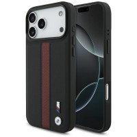 BMW iPhone 17 Pro Max Hülle Case M Power MagSafe Perforated Stripe Schwarz