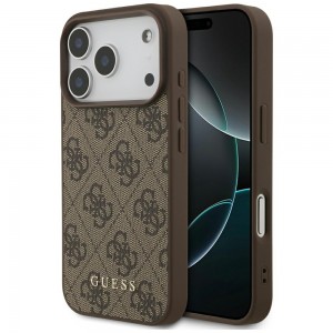 Guess iPhone 17 Pro Hülle 4G Classic Case Braun