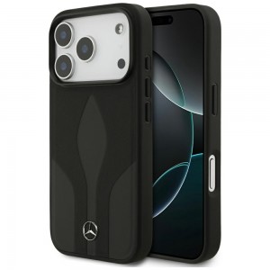 Mercedes iPhone 17 Pro Hülle Case Echtleder The Move MagSafe Schwarz