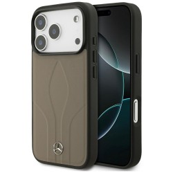 Mercedes iPhone 17 Pro Hülle Case Echtleder The Move MagSafe Taupe