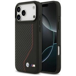 BMW iPhone 17 Pro Max Case Hülle M Carbon Line & Logo MagSafe Schwarz