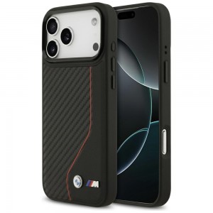 BMW iPhone 17 Pro Max Case Hülle M Carbon Line & Logo MagSafe Schwarz