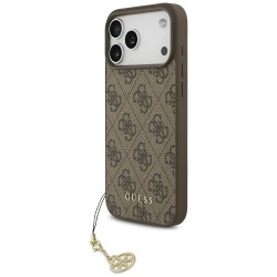 Guess iPhone 17 Pro Max Hülle 4G Charms MagSafe Case Braun