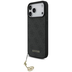 Guess iPhone 17 Pro Max Hülle 4G Charms MagSafe Case Schwarz
