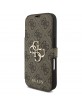 Guess iPhone 17 Pro Book Case Big Metal Logo 4G Brown
