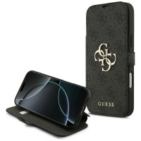 Guess iPhone 17 Pro Max Tasche Book Case Big Metal Logo 4G Schwarz