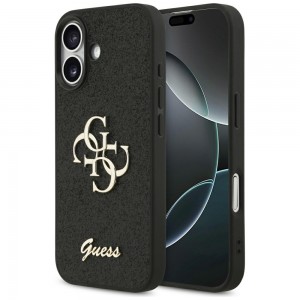 Guess iPhone 17 Hülle Case Fixed Glitter 4G Big Schwarz