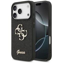 Guess iPhone 17 Pro Case Fixed Glitter 4G Big Black