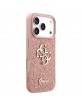 Guess iPhone 17 Pro Case Fixed Glitter 4G Big Pink