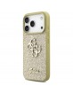Guess iPhone 17 Pro Case Fixed Glitter 4G Big Gold