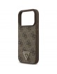Guess iPhone 17 Pro Hülle 4G Triangle Strass MagSafe Case Braun