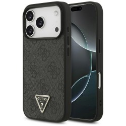 Guess iPhone 17 Pro Hülle 4G Triangle Strass MagSafe Case Schwarz