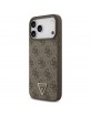 Guess iPhone 17 Pro Max Hülle 4G Triangle Strass MagSafe Case Braun