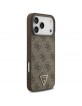 Guess iPhone 17 Pro Max Hülle 4G Triangle Strass MagSafe Case Braun