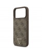 Guess iPhone 17 Pro Max Hülle 4G Triangle Strass MagSafe Case Braun