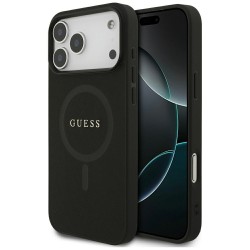 Guess iPhone 17 Pro Max Hülle Saffiano Classic Logo MagSafe Case Schwarz