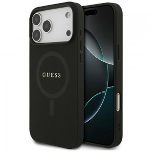Guess iPhone 17 Pro Max Hülle Saffiano Classic Logo MagSafe Case Schwarz