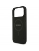 Guess iPhone 17 Pro Max Hülle Saffiano Classic Logo MagSafe Case Schwarz