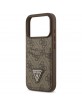 Guess iPhone 17 Pro Hülle Case 4G Double Card Triangle Braun