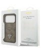 Guess iPhone 17 Pro Hülle Case 4G Double Card Triangle Braun