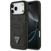 Guess iPhone 17 Pro Max Hülle Case 4G Double Card Triangle Schwarz