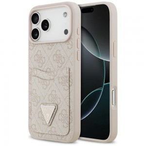 Guess iPhone 17 Pro Max Hülle Case 4G Double Card Triangle Rosa