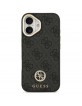 Guess iPhone 17 Hülle Crossbody MagSafe 4G Strass Metal Buttons Schwarz