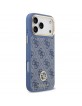 Guess iPhone 17 Pro Max Hülle Crossbody MagSafe 4G Strass Metal Buttons Blau