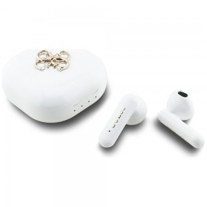 Guess Bluetooth In-Ear Headphones TWS 4G Metal Logo White
