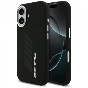 AMG Mercedes iPhone 17 Silikon Hülle Case Oversize Rhombs MagSafe Schwarz