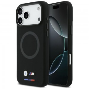 BMW iPhone 17  / 18 Pro Max Hülle Case MagSafe Silicon M Tricolor Schwarz