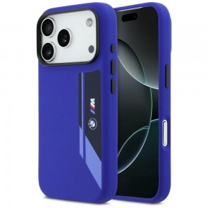 BMW iPhone 17 Pro Hülle Case M Silikon Vertical Logo MagSafe Blau