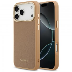 Lacoste iPhone 17 Pro Hülle Case Champs Elysees Gold Logo MagSafe Rosa
