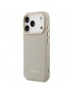Lacoste iPhone 17 Pro Hülle Case Champs Elysees Gold Logo MagSafe Taupe