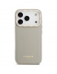 Lacoste iPhone 17 Pro Hülle Case Champs Elysees Gold Logo MagSafe Taupe